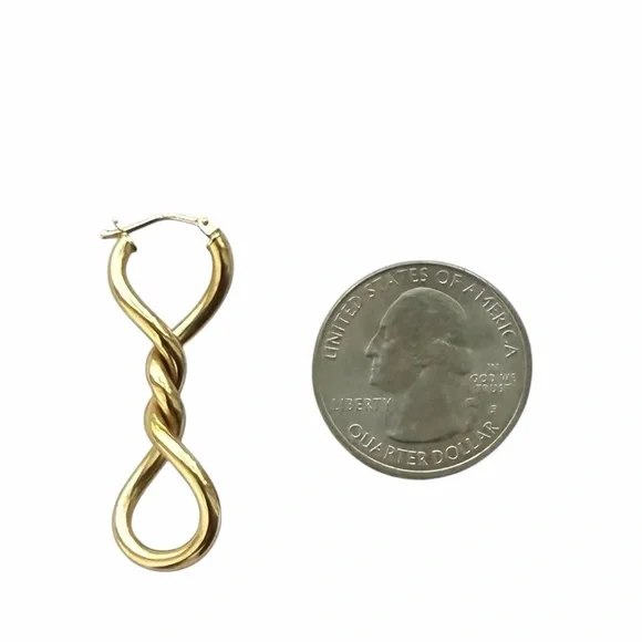 Milor Italy 14K Yellow Gold Polished Twist Dangle Earrings - Picture 8 of 9